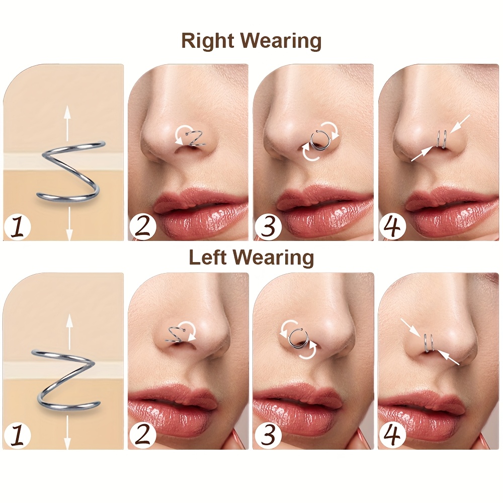 double nose piercing sold on Temu United States - Main Image