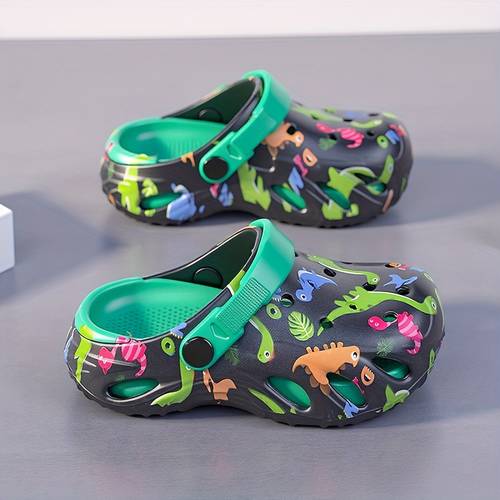 childrens clogs summer thick soled non slip wear cute dinosaur sandals outdoor comfortable breathable slip on home clogs