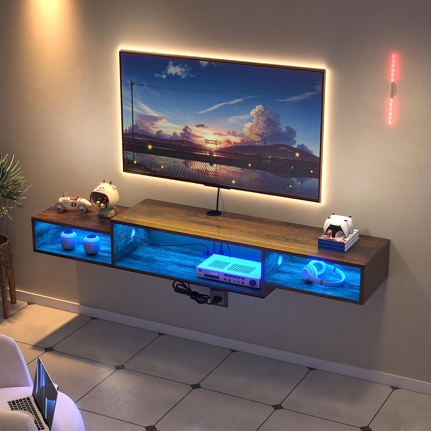 

Floating Tv Stand Led Lights Outlet, 59" Floating For And , Floating For Box ,