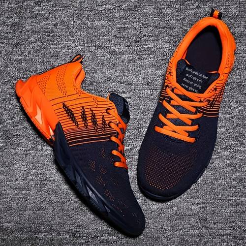 mens camouflage running sneakers breathable knit upper non slip rubber sole lace up casual sneakers for camouflage shoes