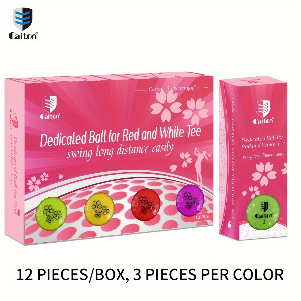 TEMU 12pcs Double Layer Ultra Long Distance Golf Ball, Aerodynamic Design High Bounce Core , Increase Distance
