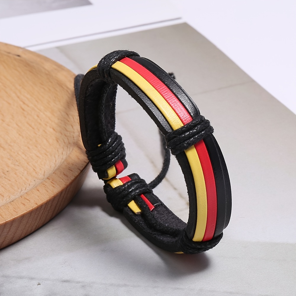 1pc Of New European And Jewelry From The Manufacturer, Vintage Faux Leather Bracelet, Easy Woven Wristband, Wholesale Hand Rope
