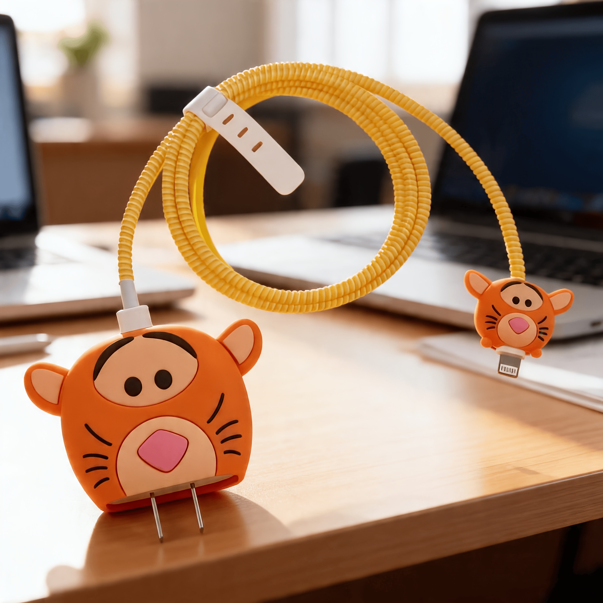 TEMU Boxes Cable Storage Box Protective Box Tigger 20w Charger Data Cable Protective Cover Storage, Suitable For Daily And Office Use, Christmas,