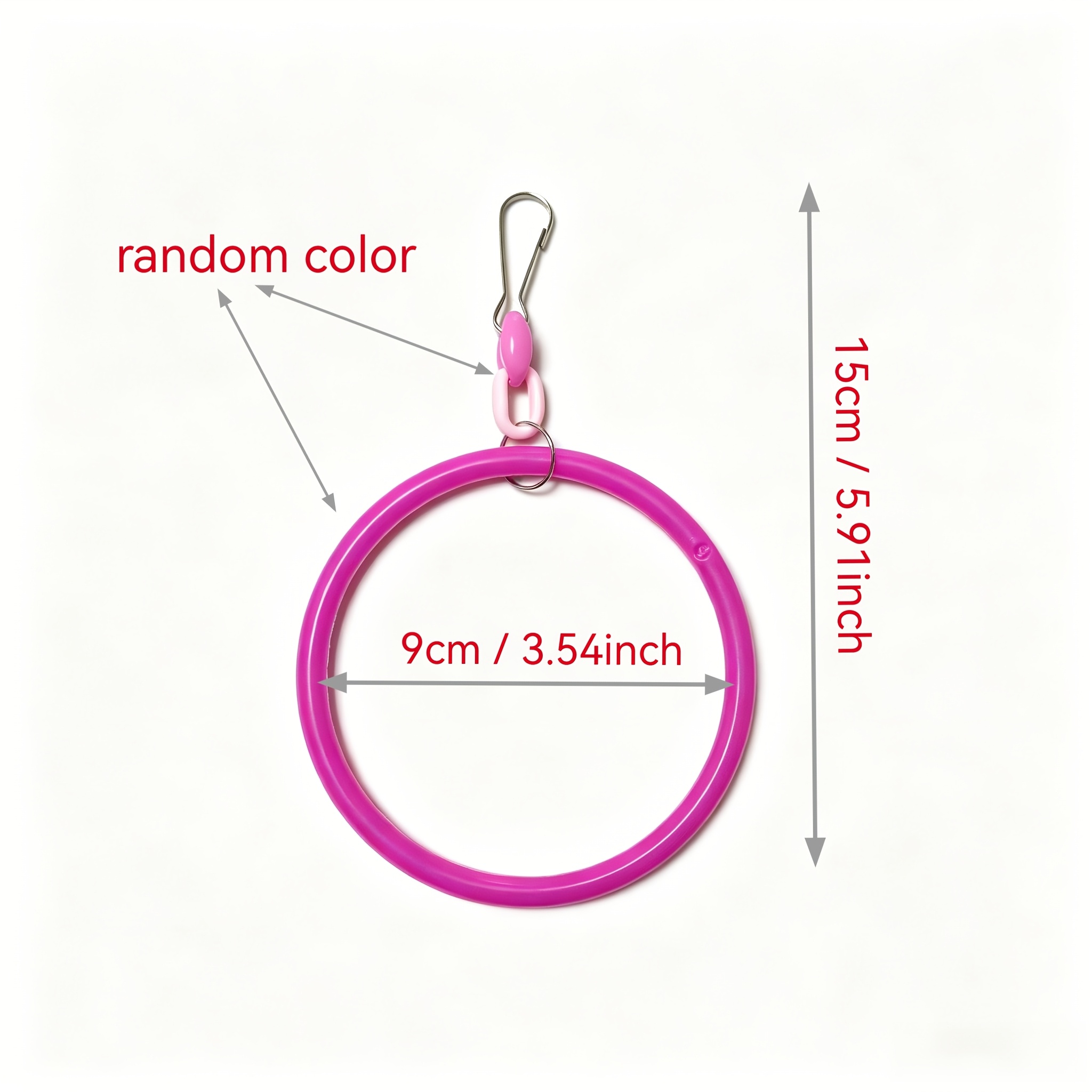 TEMU 1pc Random Color Parrot Plastic Ring Swivel Chair, Bird Cage Hanging Stand Ring, Medium Small Parrot Nail Grinding Stand Standing Play Toy