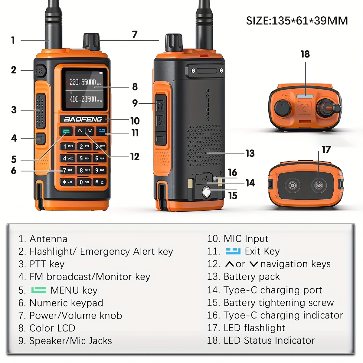  pro max 10 воки токи - далечински uhf/vhf двонасочен со 6-сегментна фреквентна модулација, 10w висока моќност, 999 канали, usb батерија што се полни, издржлива конструкција, елегантен дизајн, комуникација на отворено, кампување, итни случаи Детали за производот 0