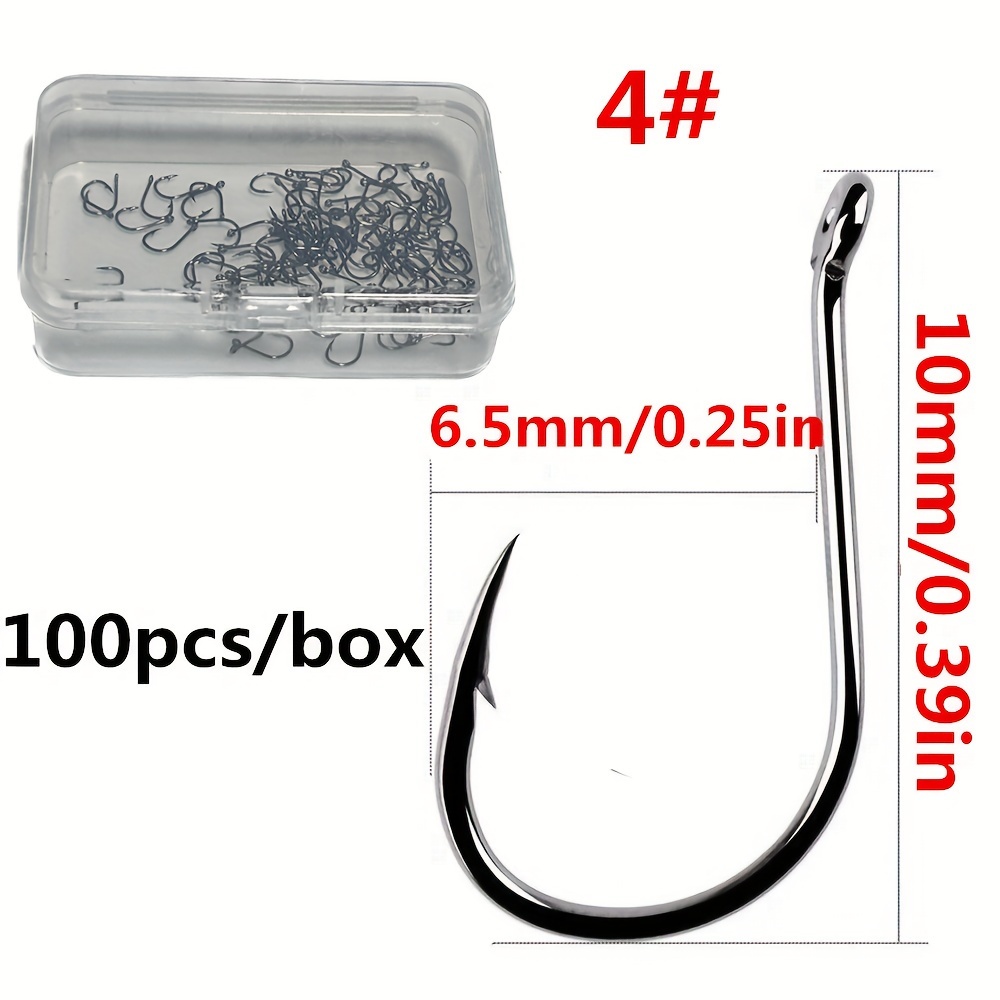 a box 100 high carbon hooks holes barbs sturdy - Temu