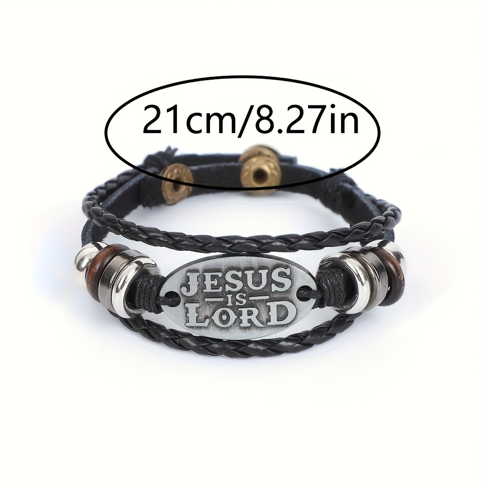 Vintage Multi-Layer Woven Bracelet with Faith Charm