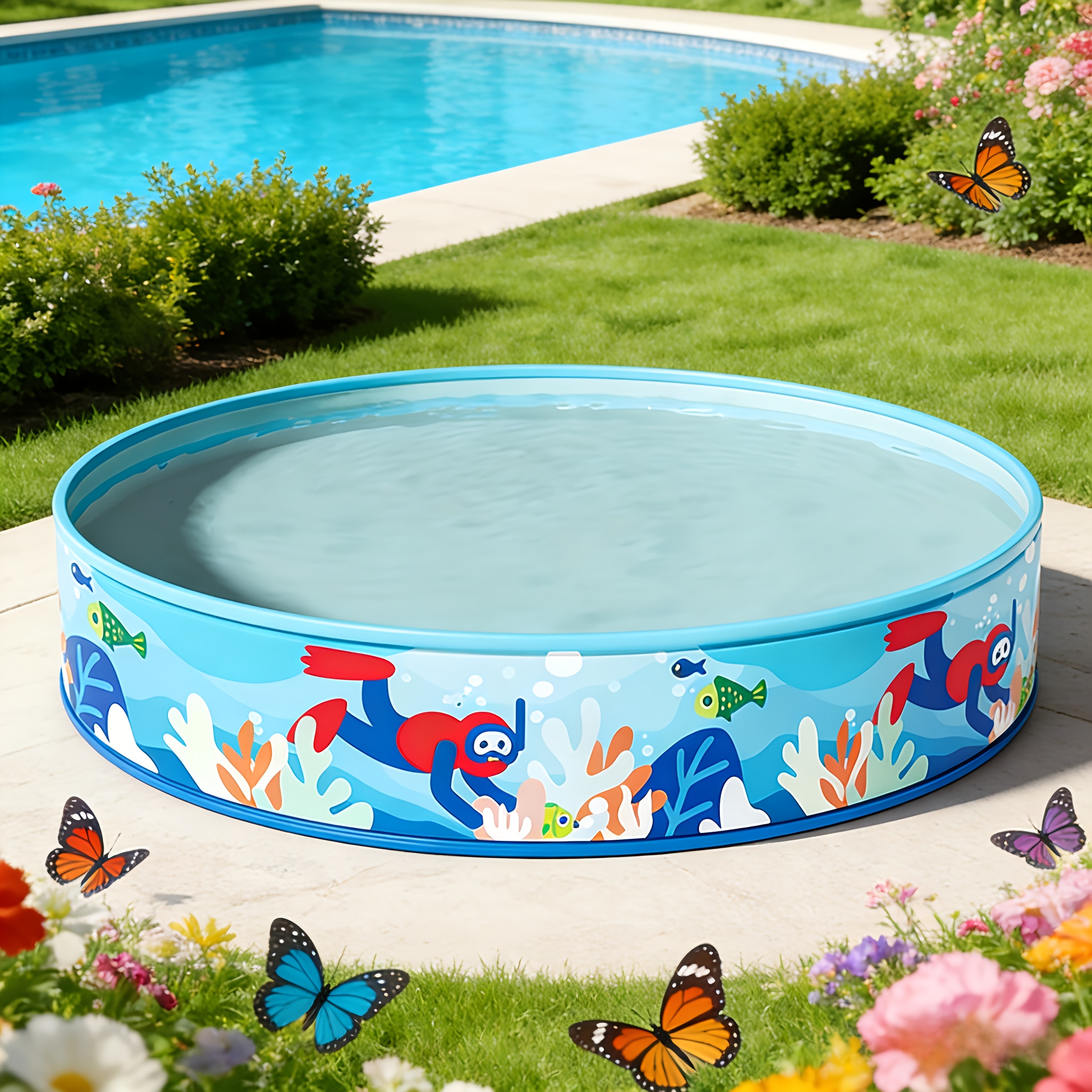 1  size   hard plastic non inflatable pool and ball pit suitable for adults dogs foldable circular pool for indoor outdoor backyard lawn   play Product details 0