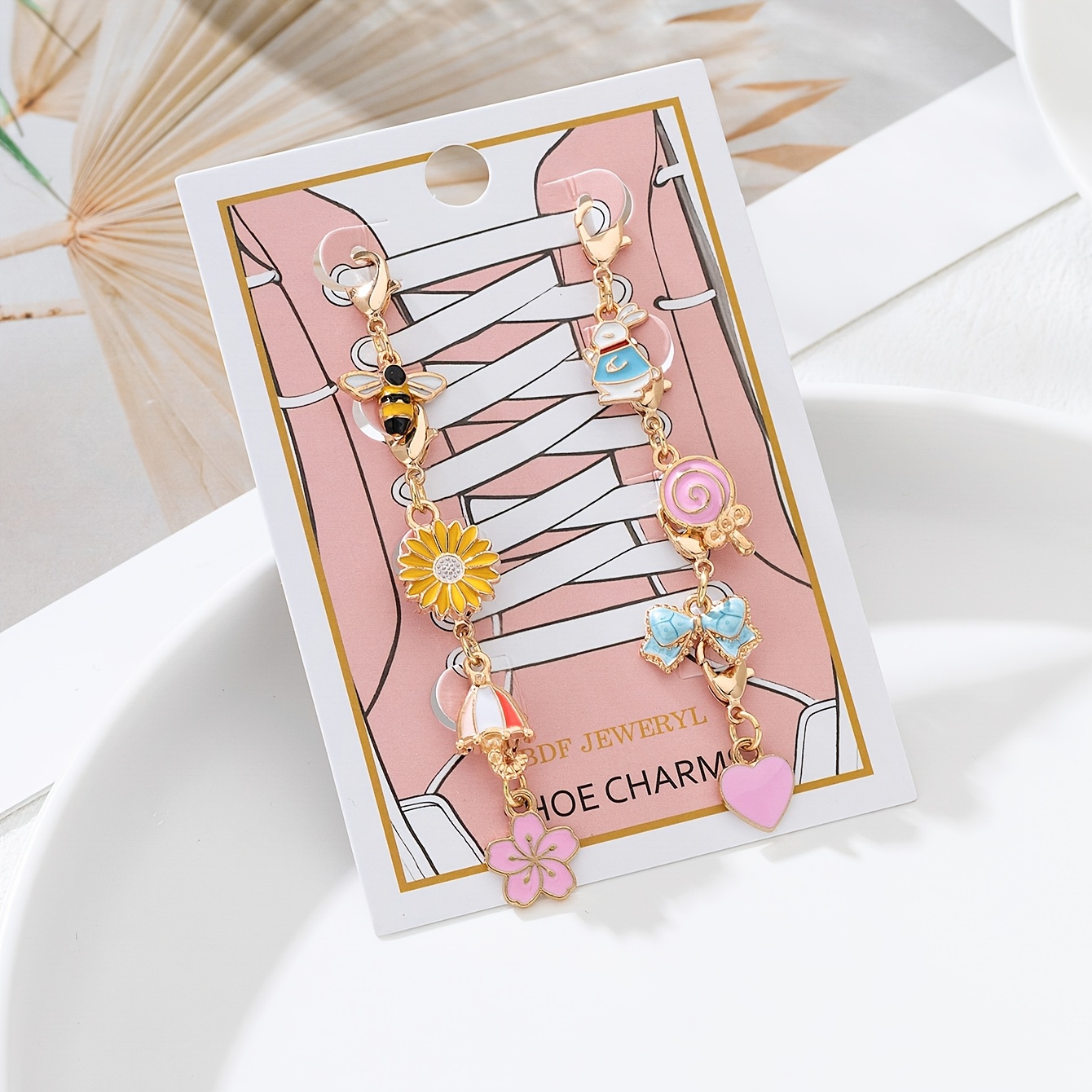 E-shop 8-teiliges/Set Y2K Exquisite Süße Rosa Gänseblümchen und Schleife und Blumen Schuhanhänger, Geeignet für Sportschuhe und Stiefel, Abnehmbare