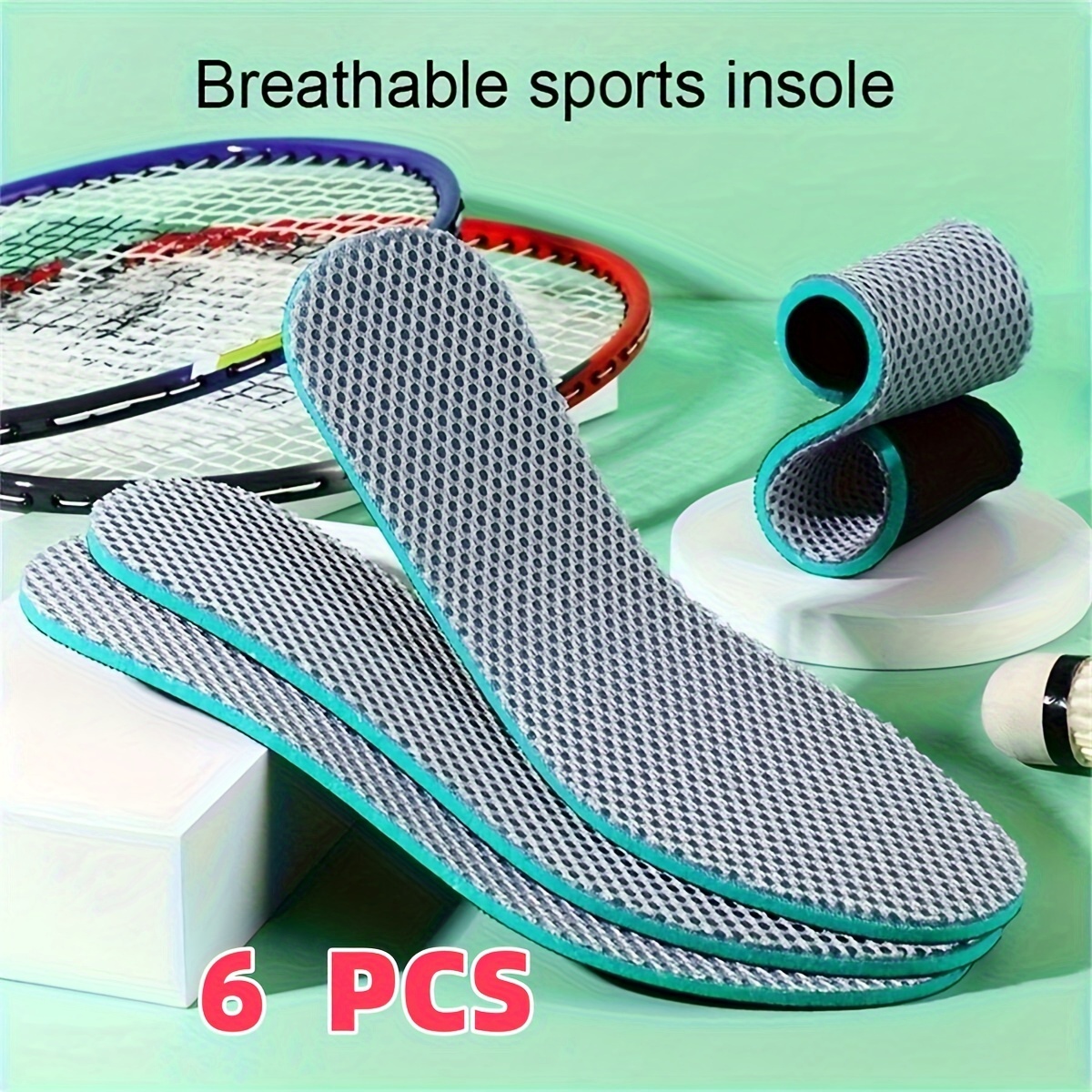 E-shop 6er-Set Verdickte Weiche Bequeme Atmungsaktive Schweißabsorbierende Einlegesohlen, Geeignet für Sportschuhe