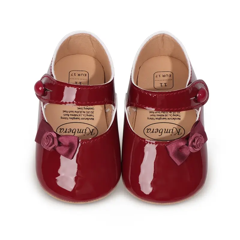 newborn red dress shoes Felix And Flora Baby Girls Red Dress Shoes Mary Jane Size 5T Bow Toddler