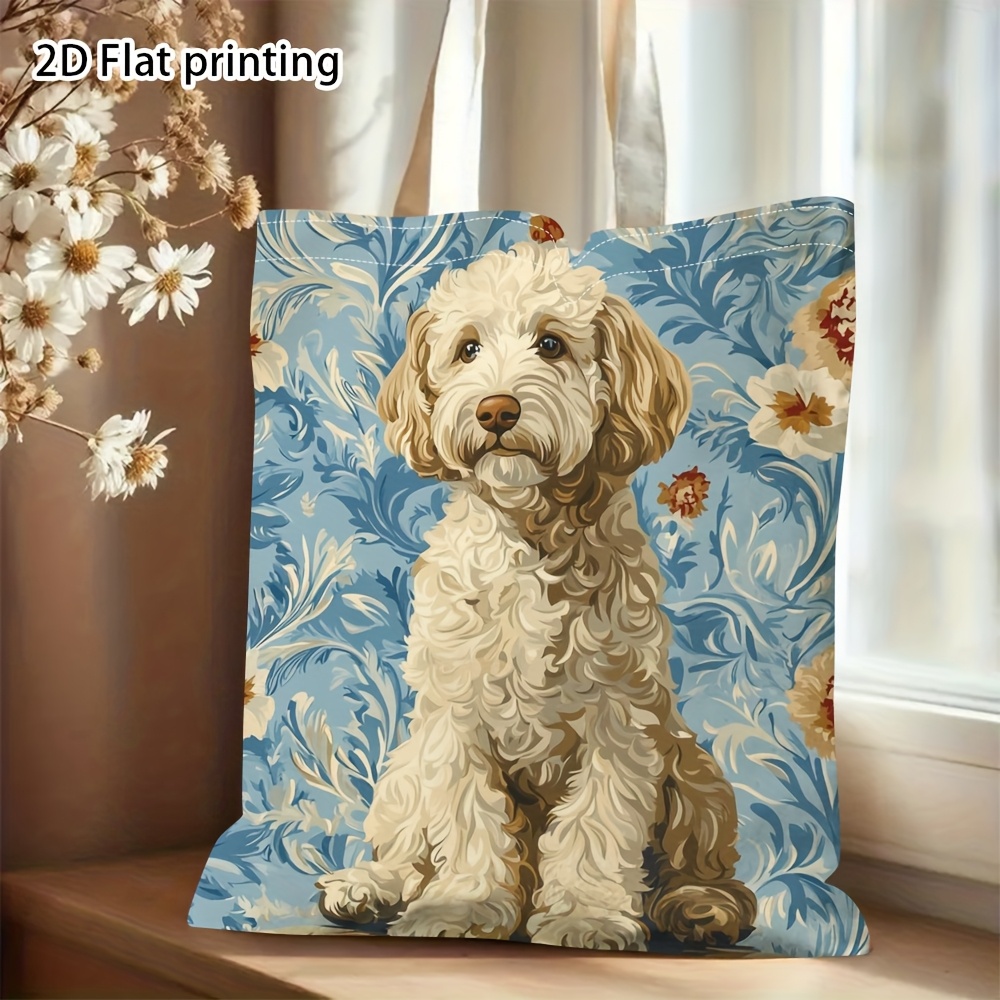 TEMU 1pc Of A Two-dimensional, Double-sided Printed Canvas Tote Bag Featuring A Design, Perfect For Shopping, Made To Be Durable, Lightweight, And
