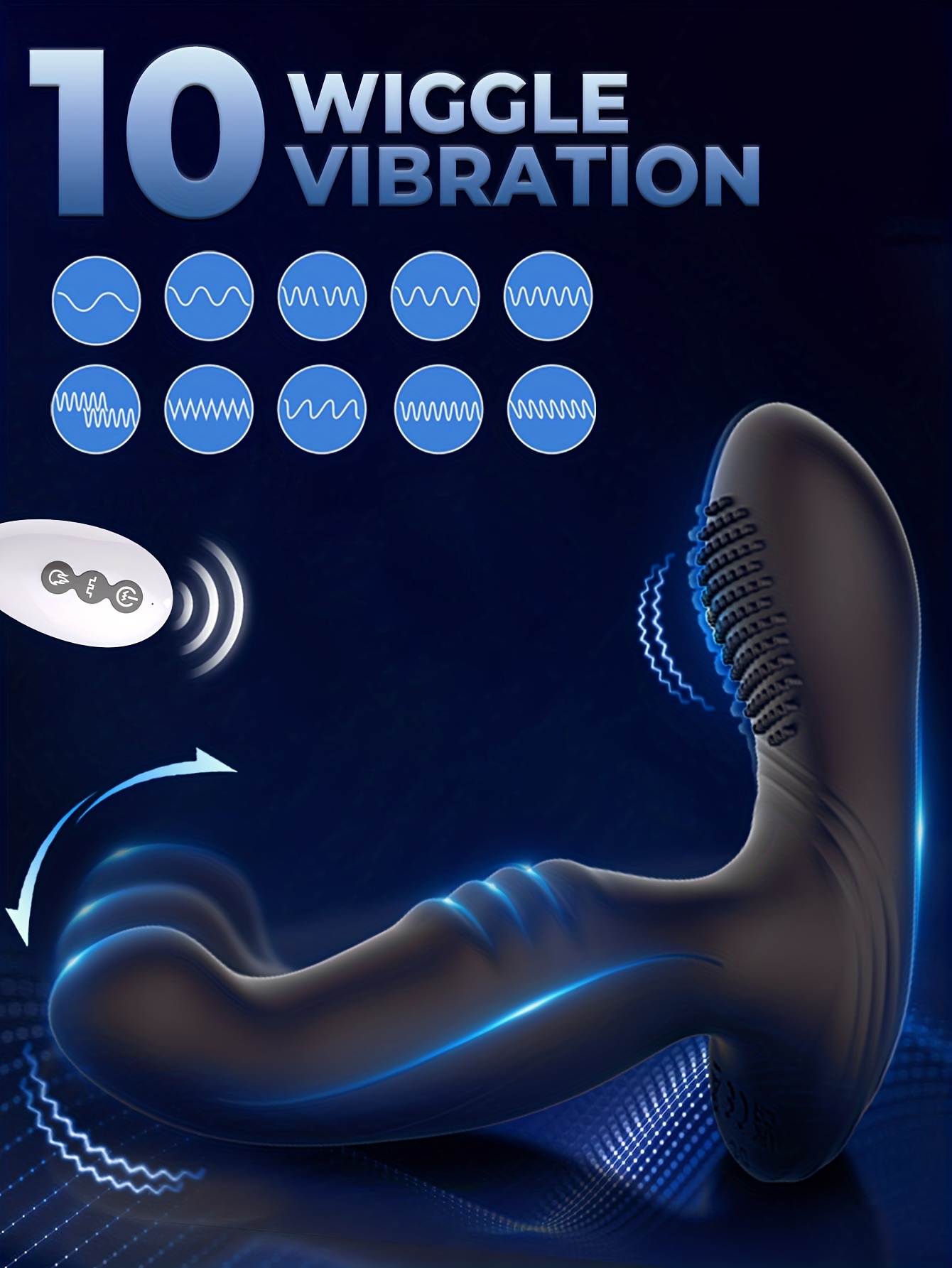 1pc Finger-like Wiggle * Remote Control Dual Vibrating * * for Men, Silica  gel * Perineum Stimulator * Toy for Couples, USB Rechargeable