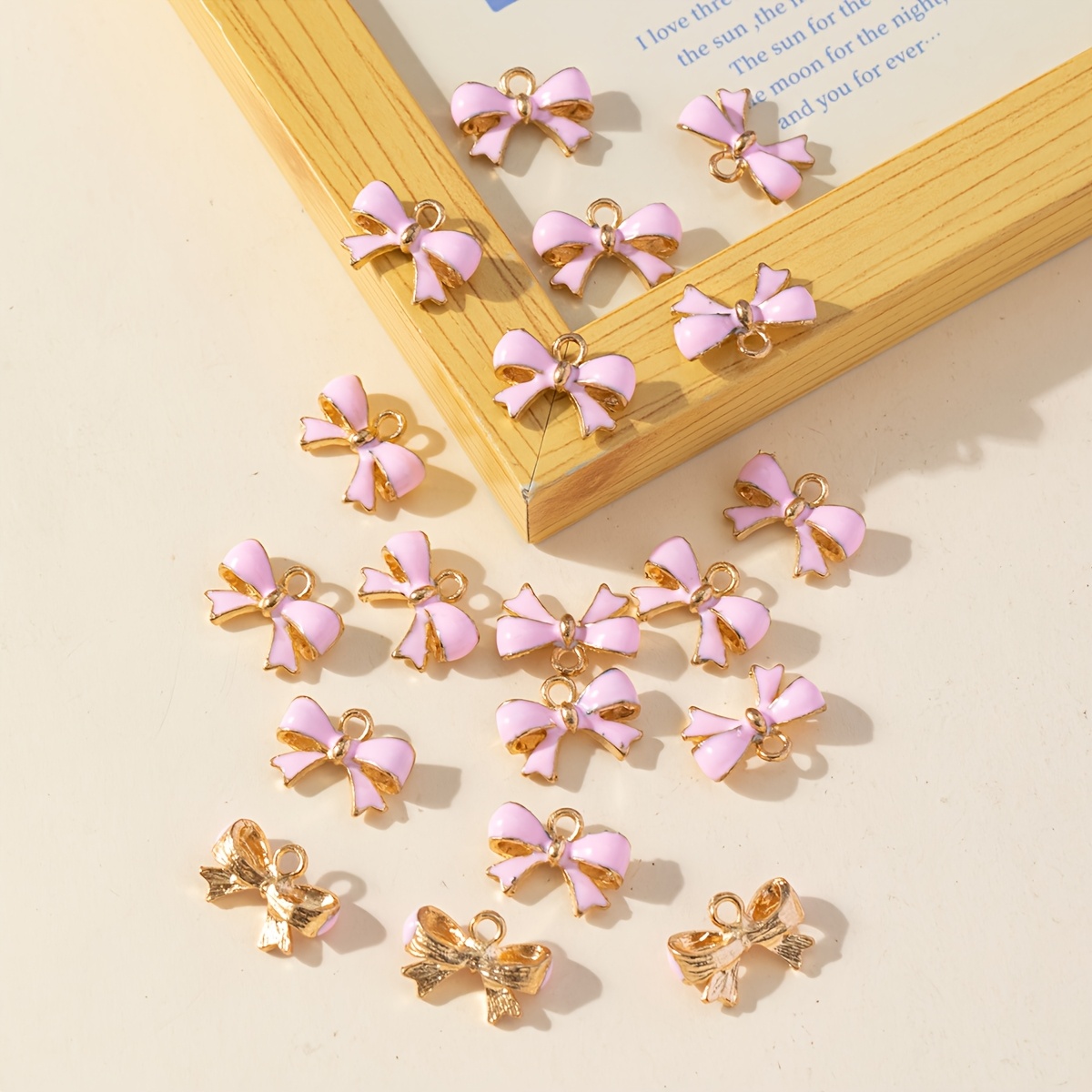 

10pcs Chic Mini Bow Charms For - Alloy, Earrings & Necklaces