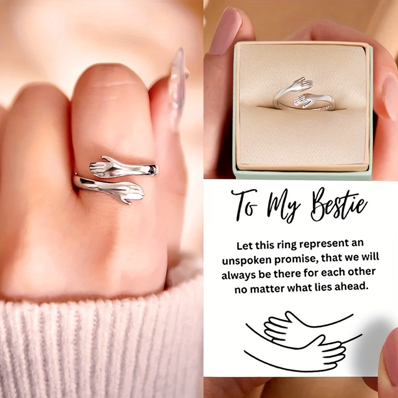 

An Elegant And Stylish Open Ring With A Card Box As An Encouragement Gift, Anniversary Gift, Birthday Gift