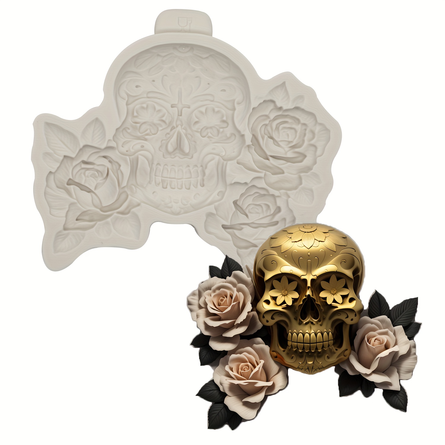 Halloween Resin Mold Death Silicone Casting Epoxy Resin Mold Rose Flower Handmade Craft Making Tool