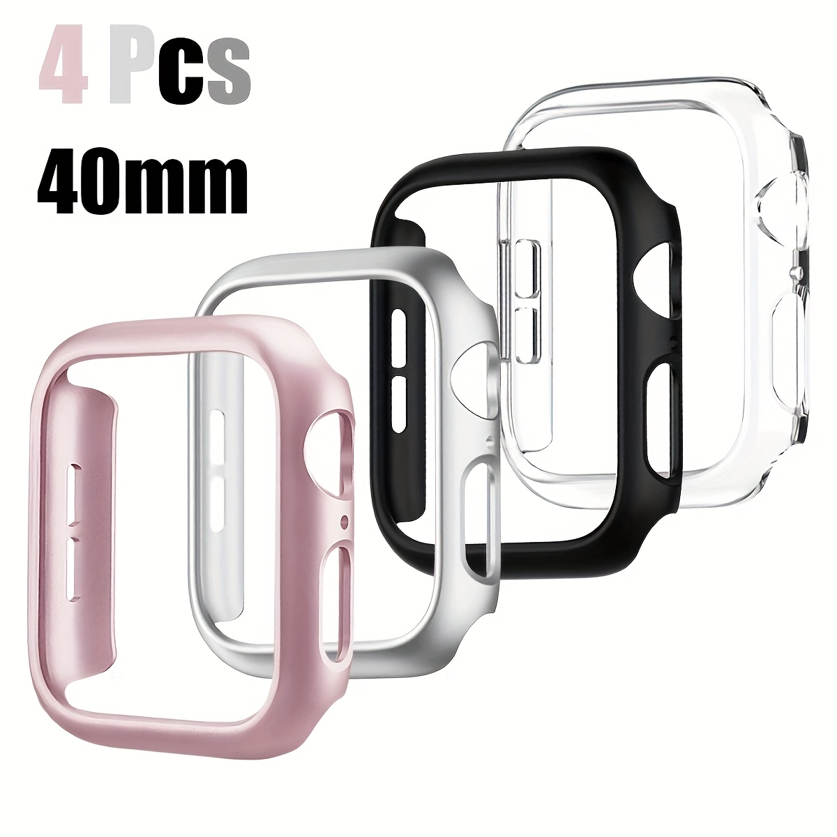 E-shop 4er-Set Uhrenhüllen im sportlich-legere Stil, passend für Apple Watch Modelle 40mm, 41mm, 42mm, 44mm, 45mm 46mm. Mit stilvollem, schlichtem,