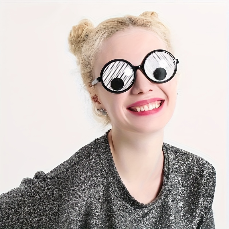 

Novelty Selfie Rotating Eyeball Glasses - 1 Pack, Plastic Funny Photo Booth Props, Quirky Dance Party And Event Accessories, No Power Required