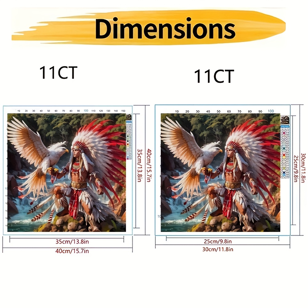 Complete DIY Cross Stitch Kit - Warrior with Eagle Design