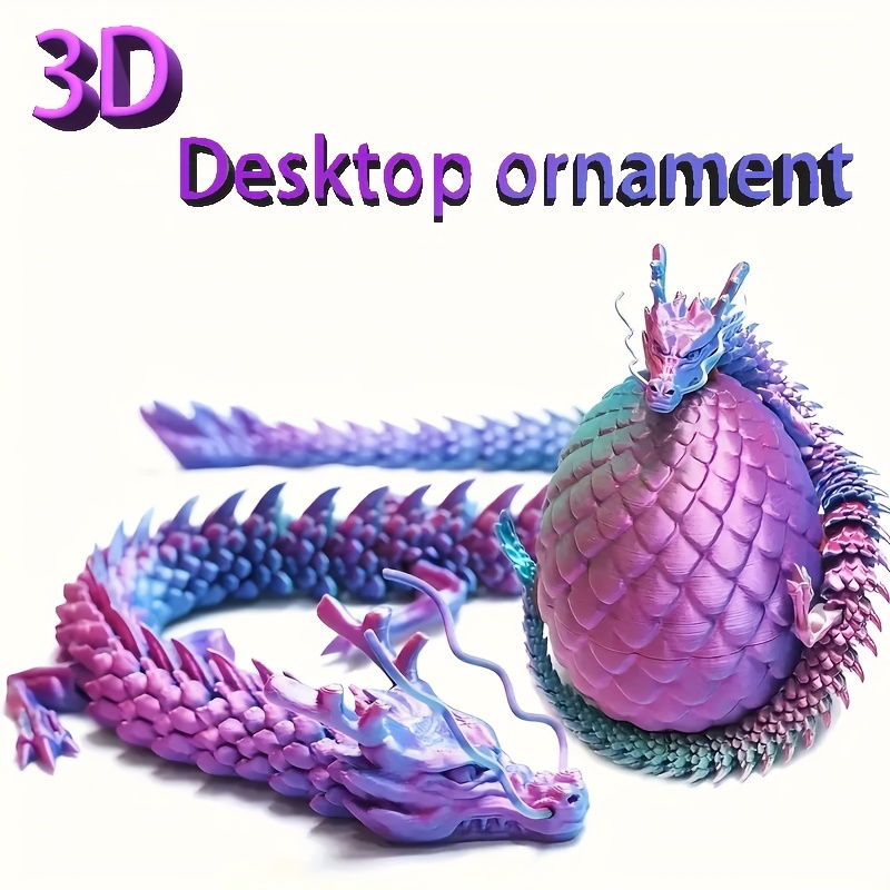 

1pc 3d Printed Dragon Model, Creative Anime-inspired Statue, Mixed Color Plastic, Home Decor Desktop Accessory, Ideal For Gifts, Suitable For 14+, Christmas, Halloween, Thanksgiving, Easter, New Year