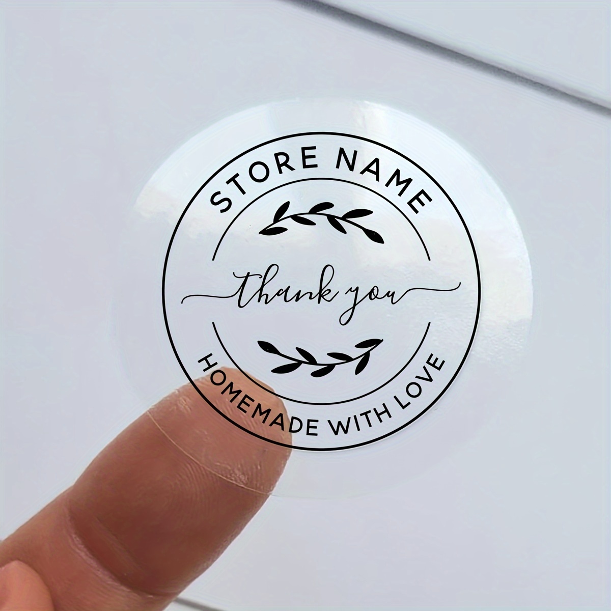 

100pcs Customizable 'thank You' Round Transparent Stickers - Personalized Gifts & Party Favors, Stickers, Personalized, Homemade, Transparent