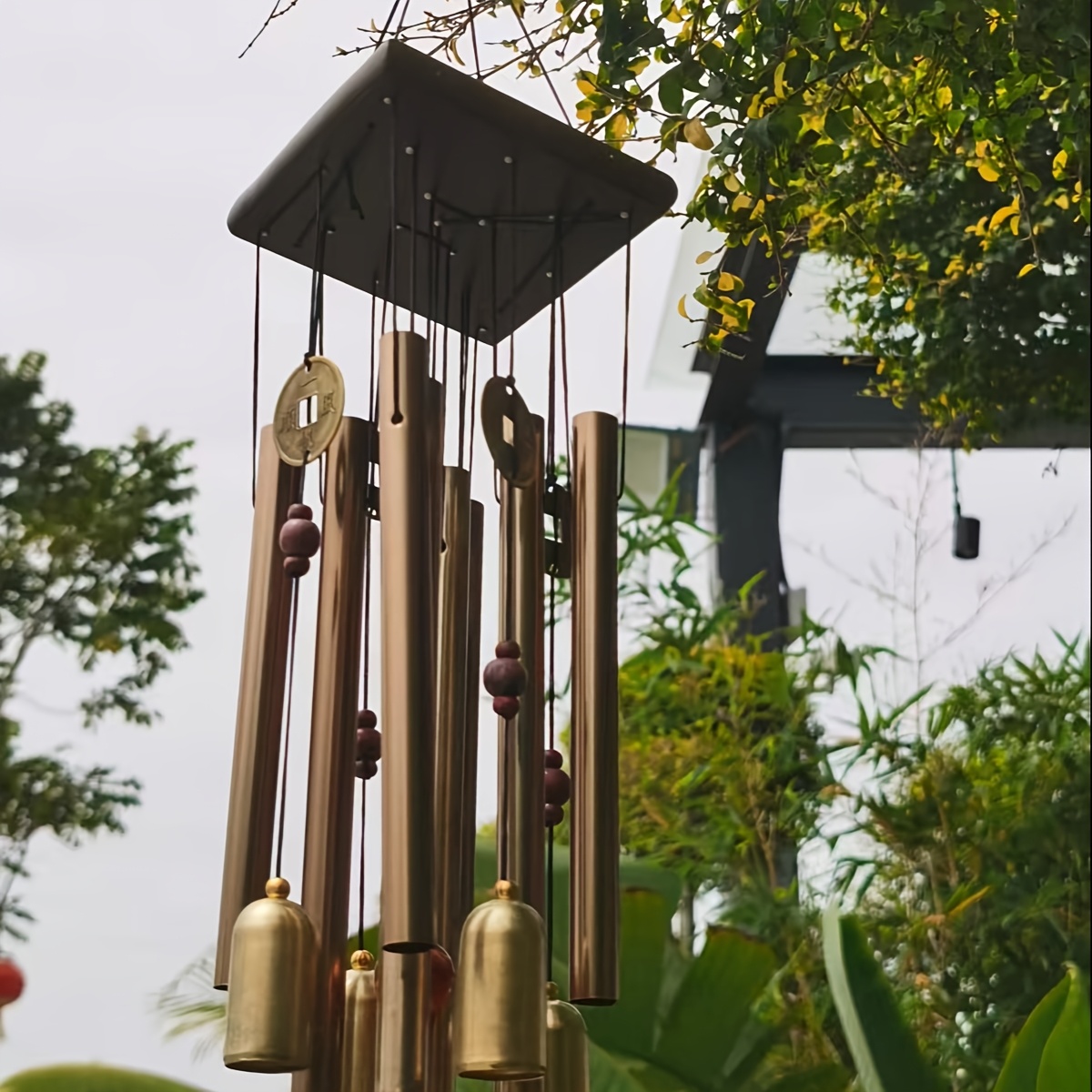 extra large wind chimes durable aluminum alloy tubes rust resistant for garden yard home decor rich and antique wind chimes for outside beautiful atmosphere art details 8