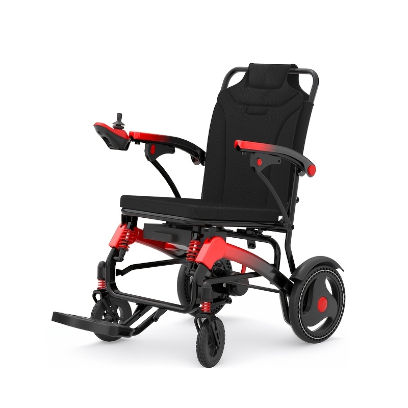 collapsible electric wheelchair with long   a christmas gift airline for boarding 12ah lithium battery enables traveling 15 miles comfortable shock absorbing   can bear a weight of 260   Product details 0