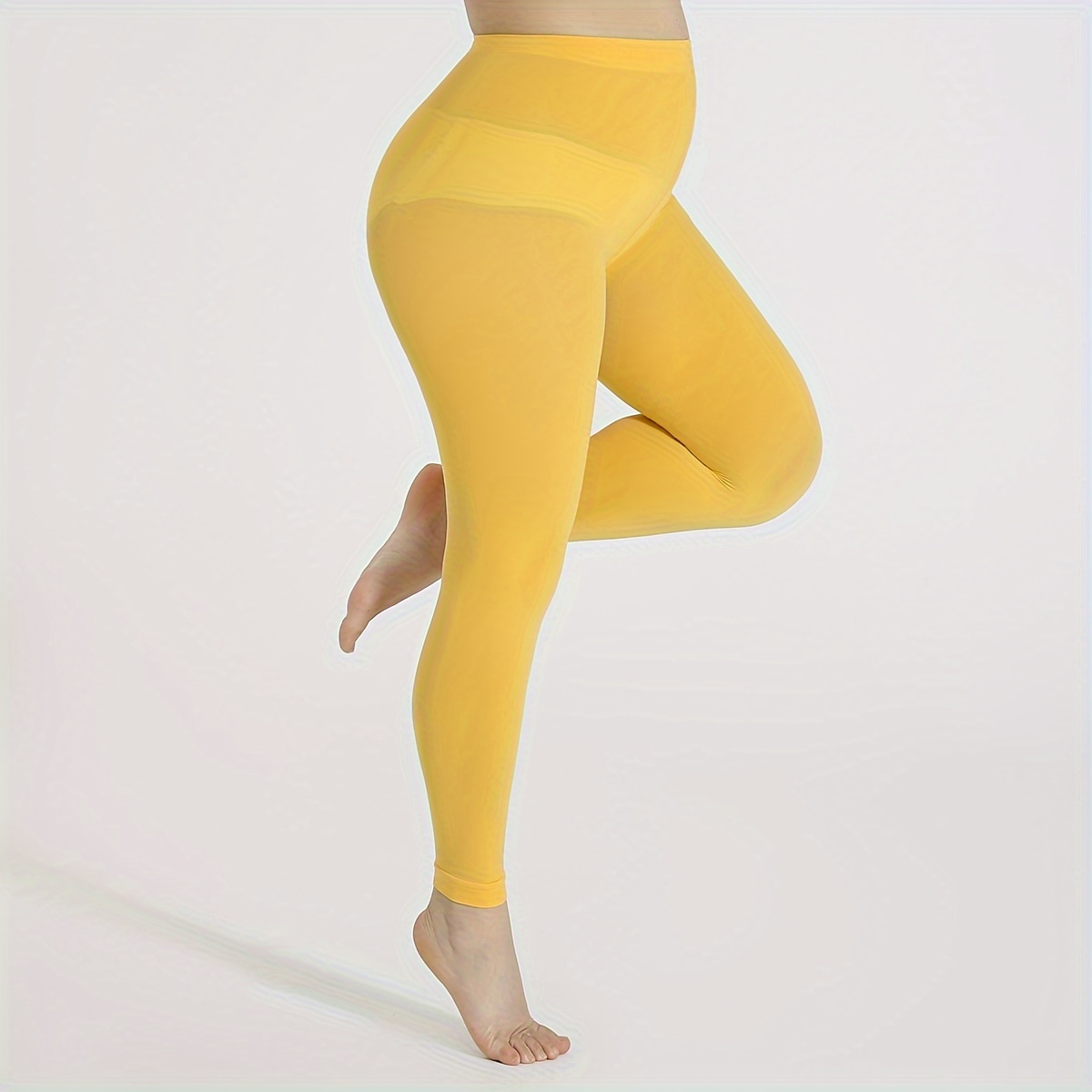 

1 Pack Of Fashionable Yellow Sexy Smooth High Large Size Nine-inch Tights