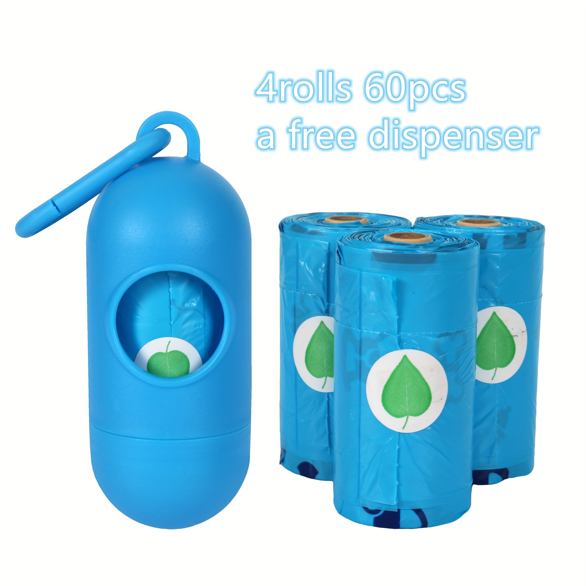 TEMU Sacs à déjections canines avec poignées, disponibles en 4 rouleaux de 60 ou 8 rouleaux de 120. Ces grands sacs, étanches et extra-épais, sont