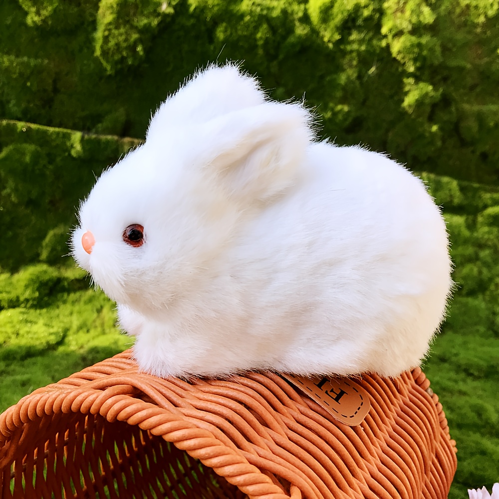 Image of White Easter Bunny Easter Decoration Decor Ornament Photography Prop Easter Basket Decoration