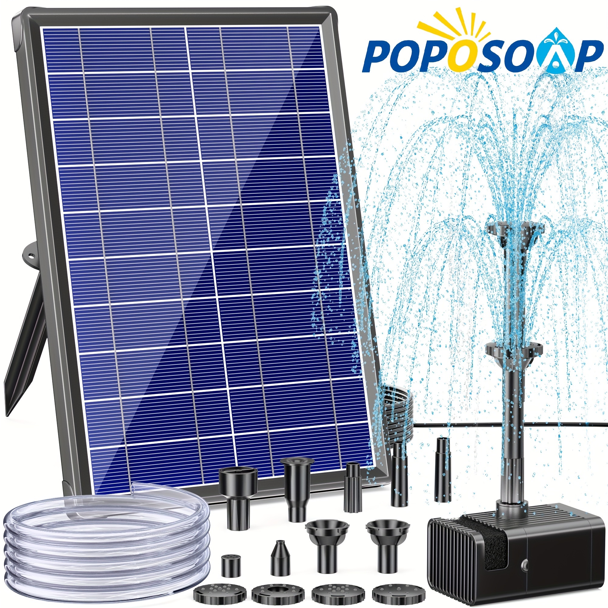 

Solar Fountain For Bird Bath, 8w Solar Water Fountain Pump With Dry-run Protection & Double-layer Nozzles, Solar Powered Fountain With 5ft Tubing For , Bird Bath, Water Feature