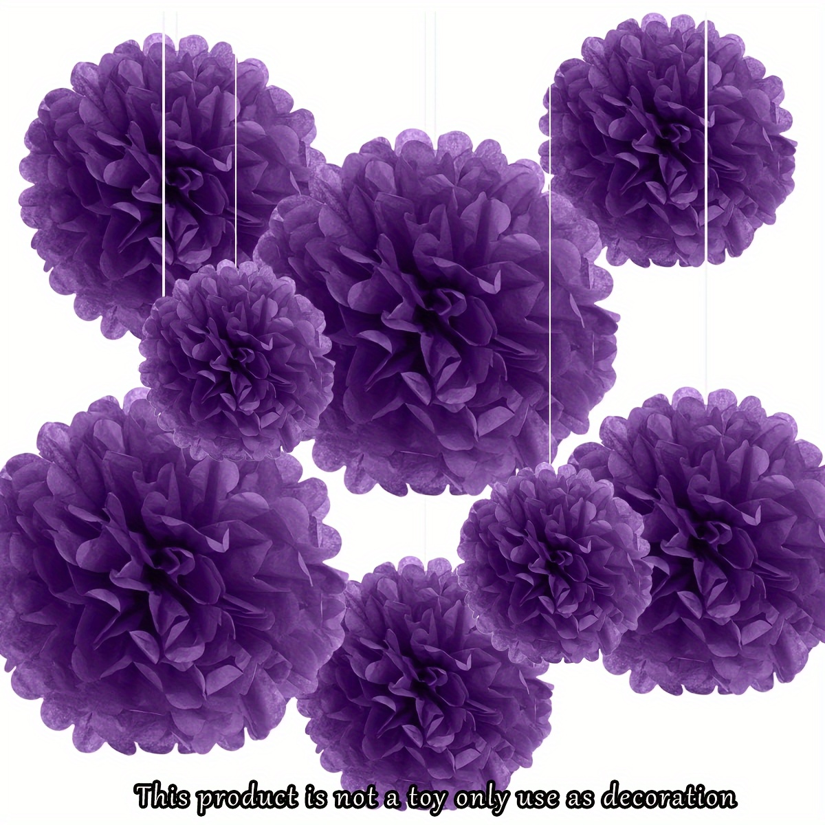 

8pcs Set Of Deep & Light Purple Paper Flowers - Weddings, Birthdays & Themed Parties - Versatile Sizes