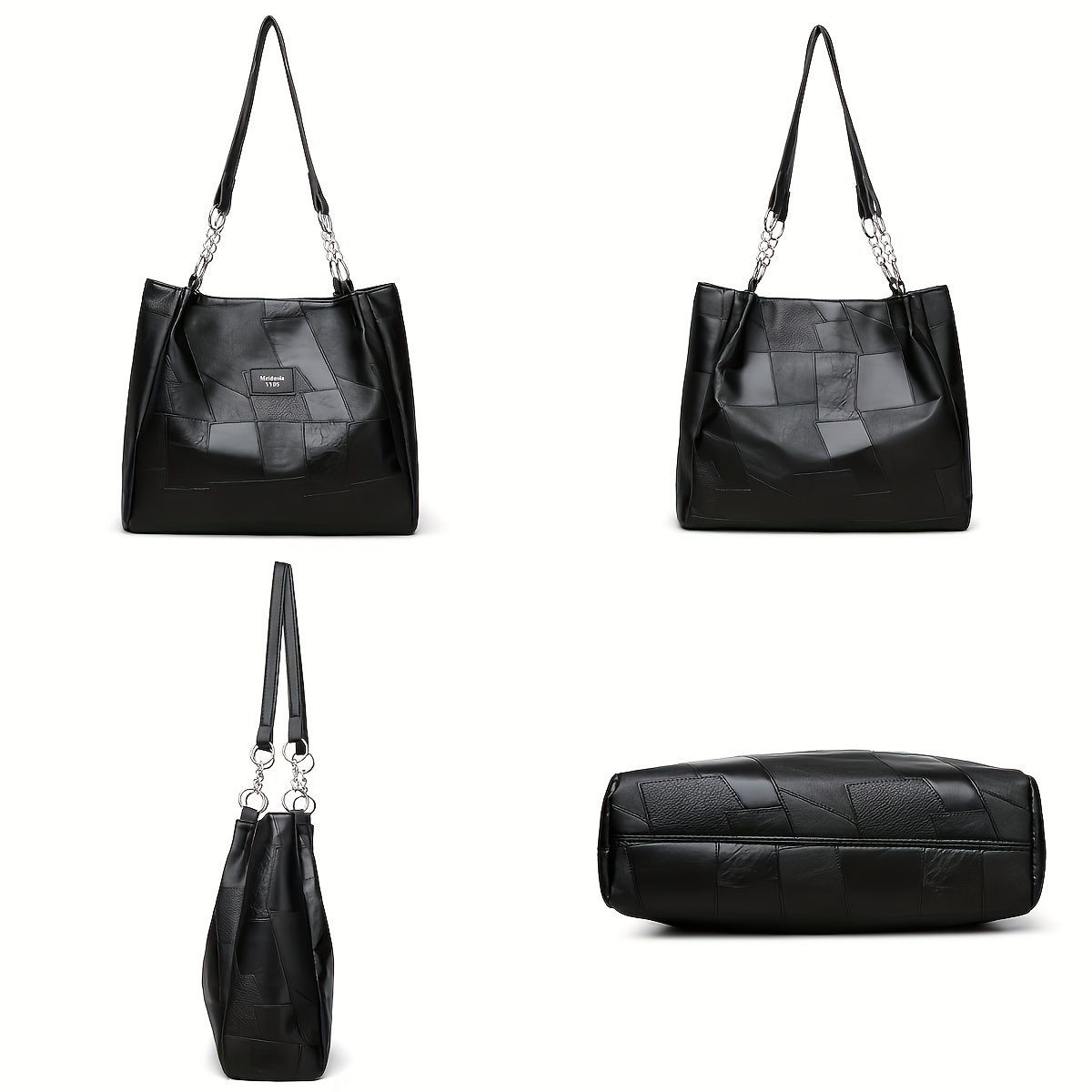 vintage tote bag for women large capacity work travel bag with   closure adjustable shoulder strap metallic chain detail durable polyester lining deep   Product details 6