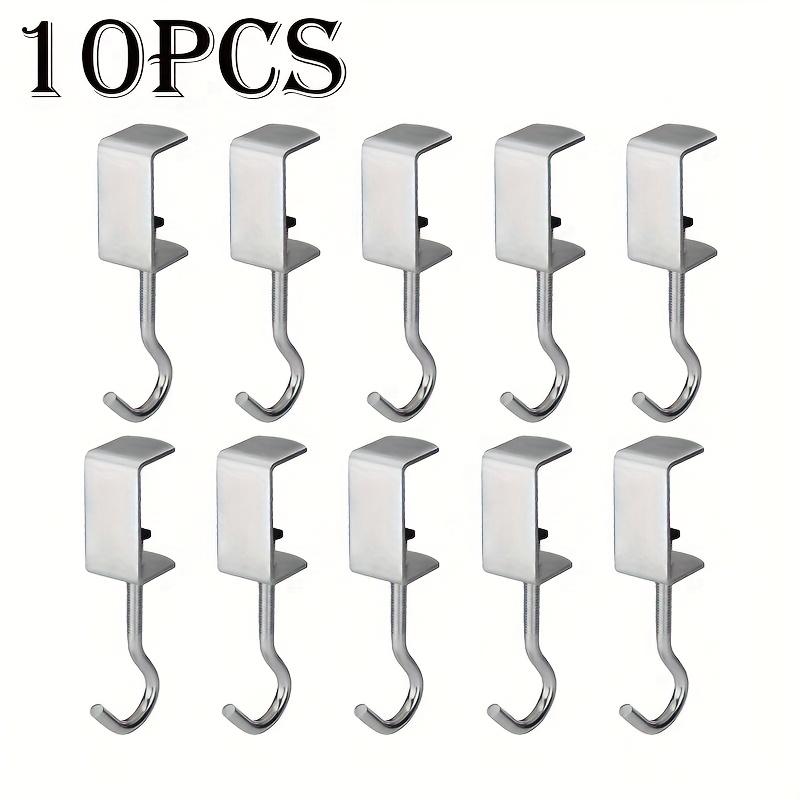 5/10pcs Of No-drill Rotating Iron Desk Hooks, Of To 110 , Portable And Detachable Hooks, Suitable For Dormitory Desks, Organizing Home Storage Additions, Utility Hooks