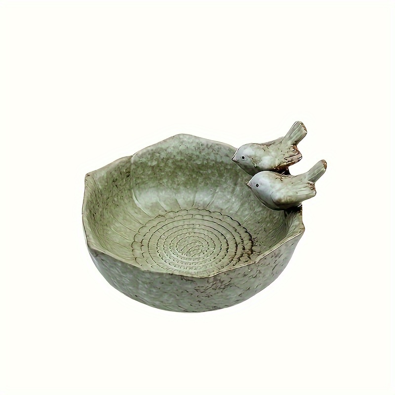 Image of Ceramic Bird & Flower Hydroponic Planter - Perfect For Home, Office, Or Outdoor Garden Decor | Fish And Plant Stand Included