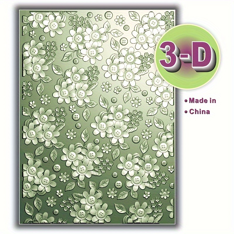 

1pc 3d Embossed Relief Folder, Button Flower Pattern Plastic Embossing Folders For Card Making Scrapbooking And Other Paper Crafts