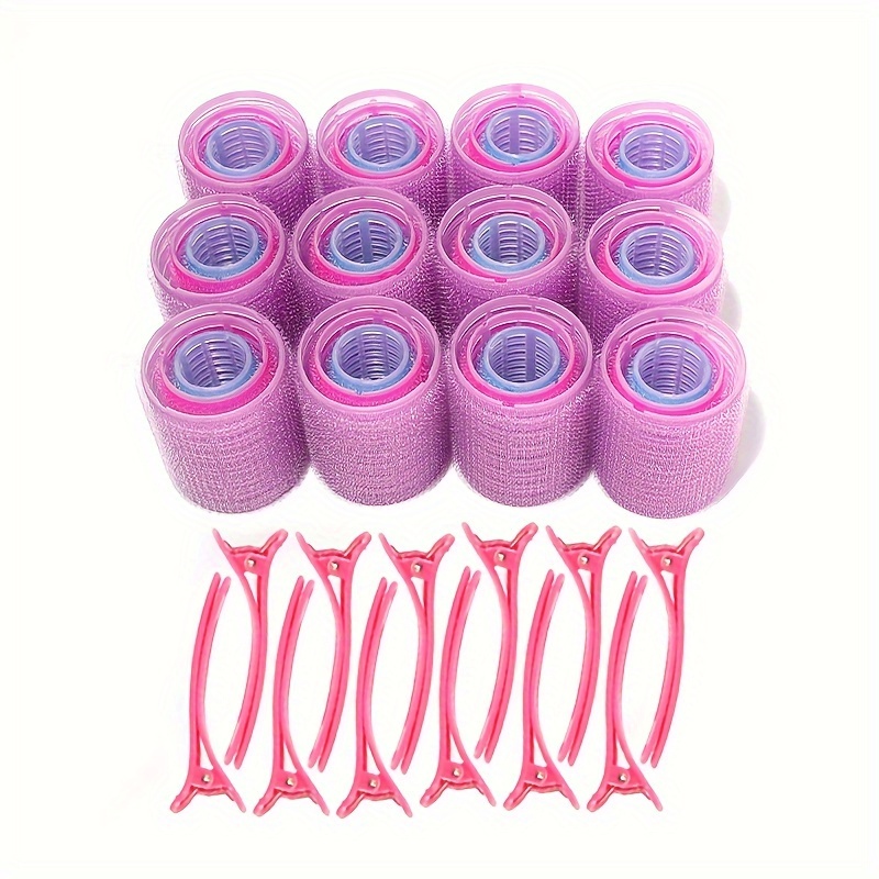

48pcs/set Hair Rollers Set, 36pcs Self-grip Hair Volume Curlers Rollers (large, Medium And Small Size), 12pcs Plastic Hair Clips, Diy Hairdressing Tool