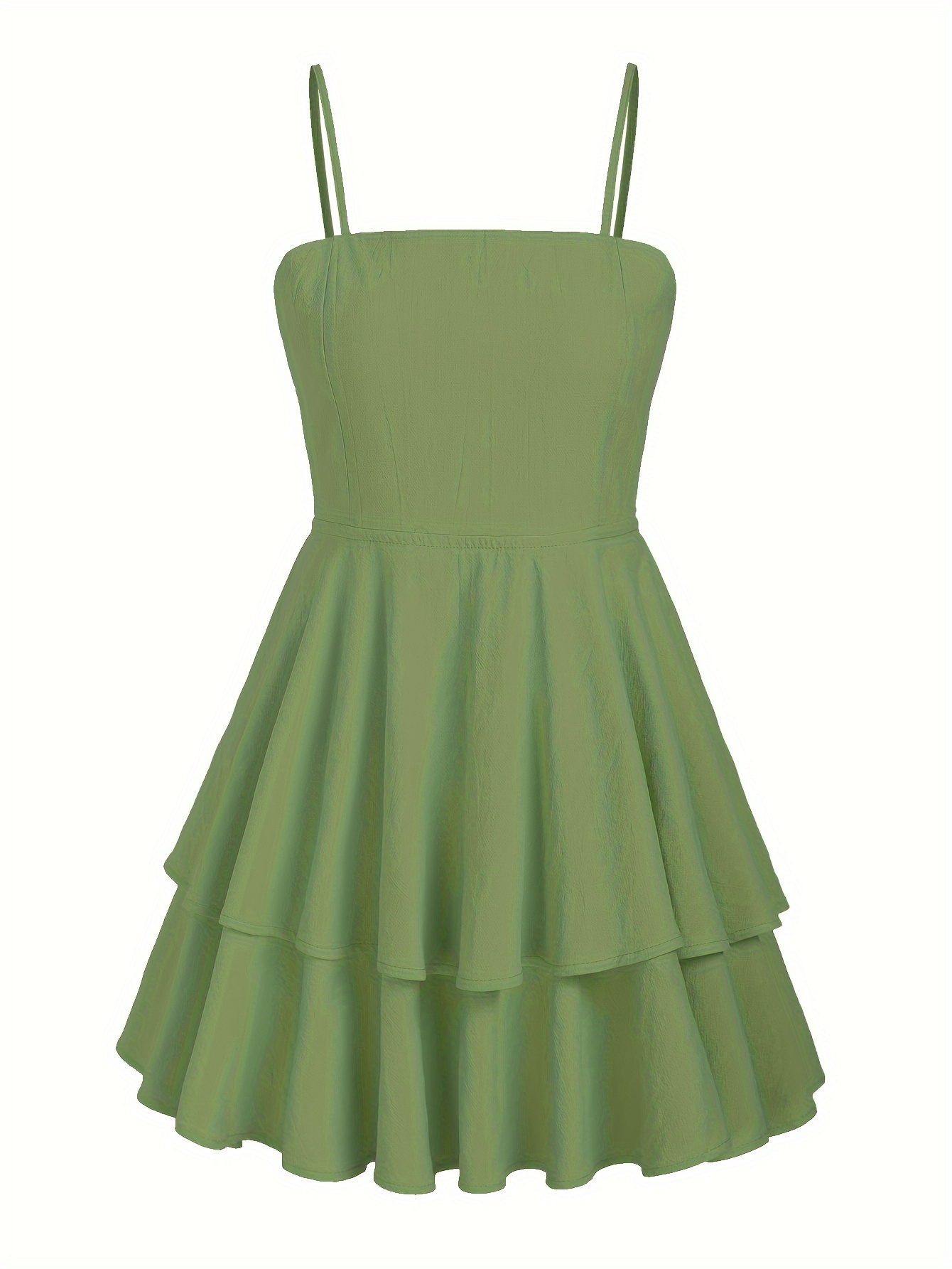 Bow Decor Tiered Cami Dress Elegant Spaghetti Strap Dress - Temu Canada