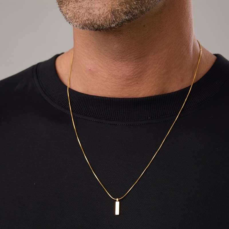 TEMU 1pc Back to Lusso 316 Catena a Serpentina in Acciaio 316 Collana con Pendente Elegante Stile Street Versatile Collana a Catena per Adatta per