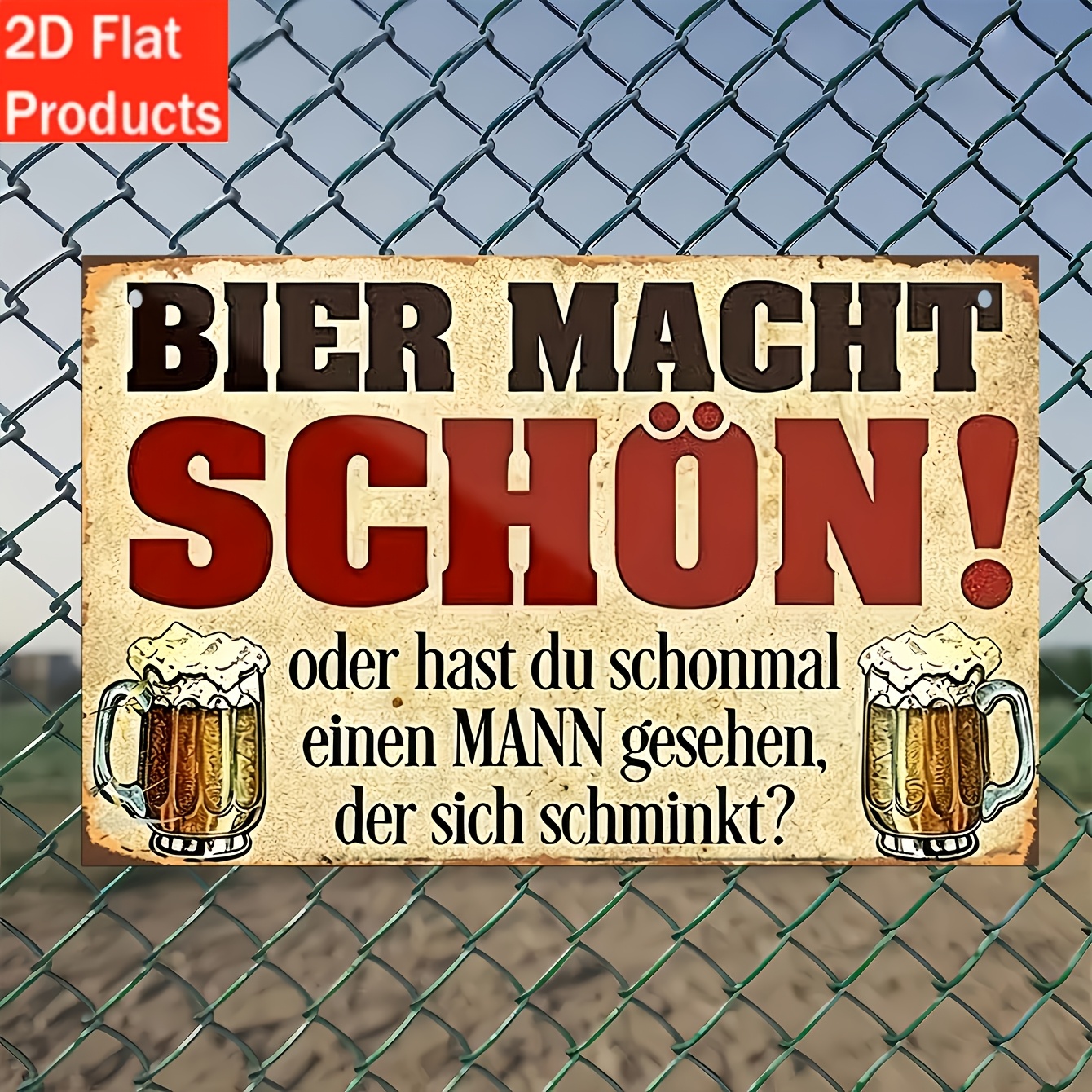 TEMU 2D-Flach, 2D-Flach – Dekoratives Schild & Plakette – . Holz-Vintage-Schild „Bier macht dich gutaussehender! Oder du jemals einen Mann gesehen,
