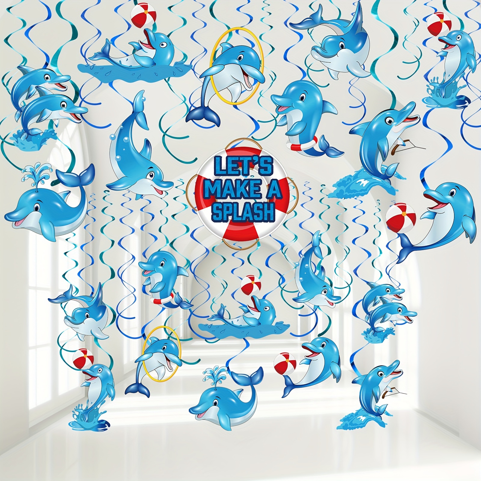 30 Pcs Tropical Fish Hanging Swirls Under The Sea Party