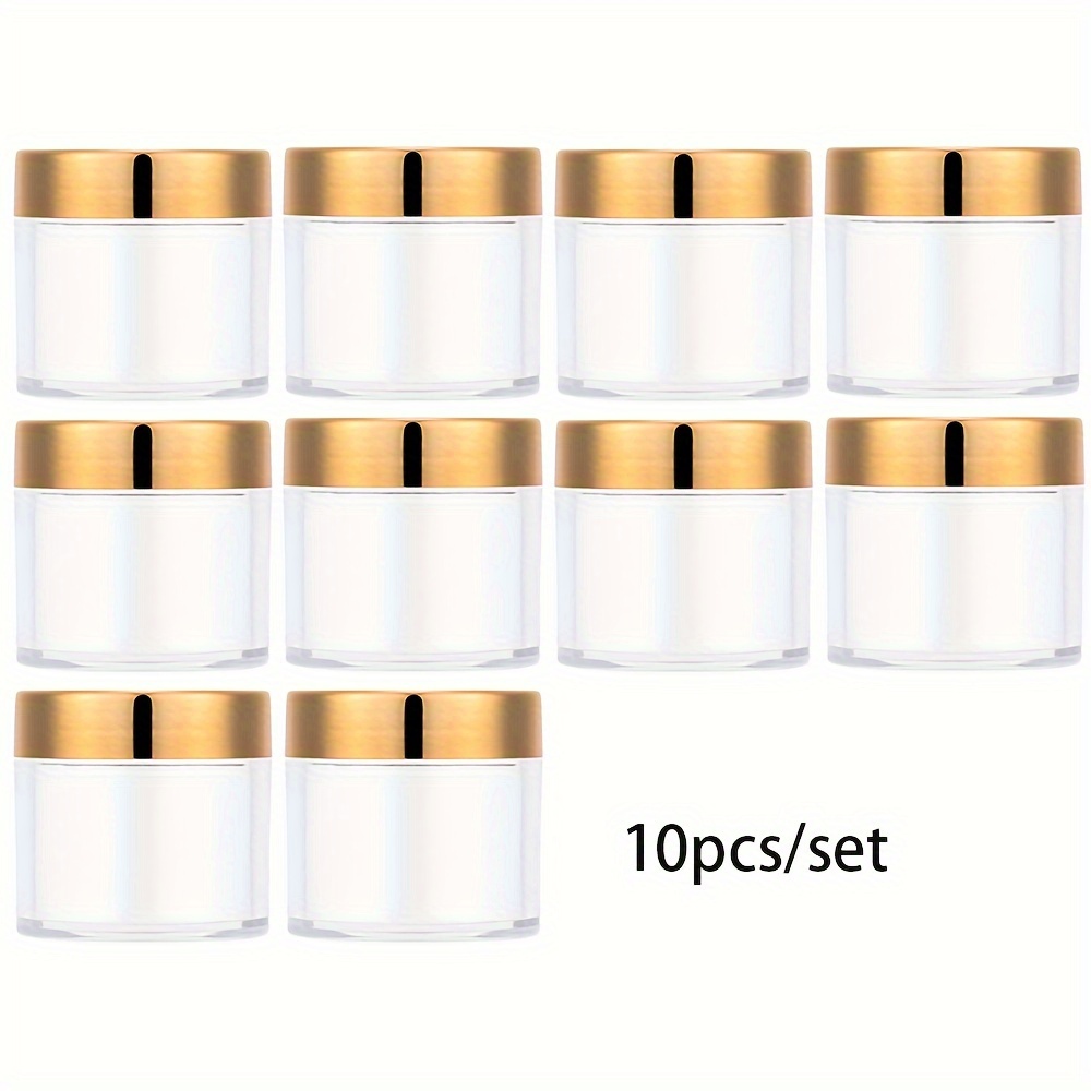 E-shop 10 Stück 1Oz/30G Klare Plastikbehälter mit goldenen Deckeln - Sulfatfrei, Behälter für , Lotionen und Cremes - für Reiseorganisation