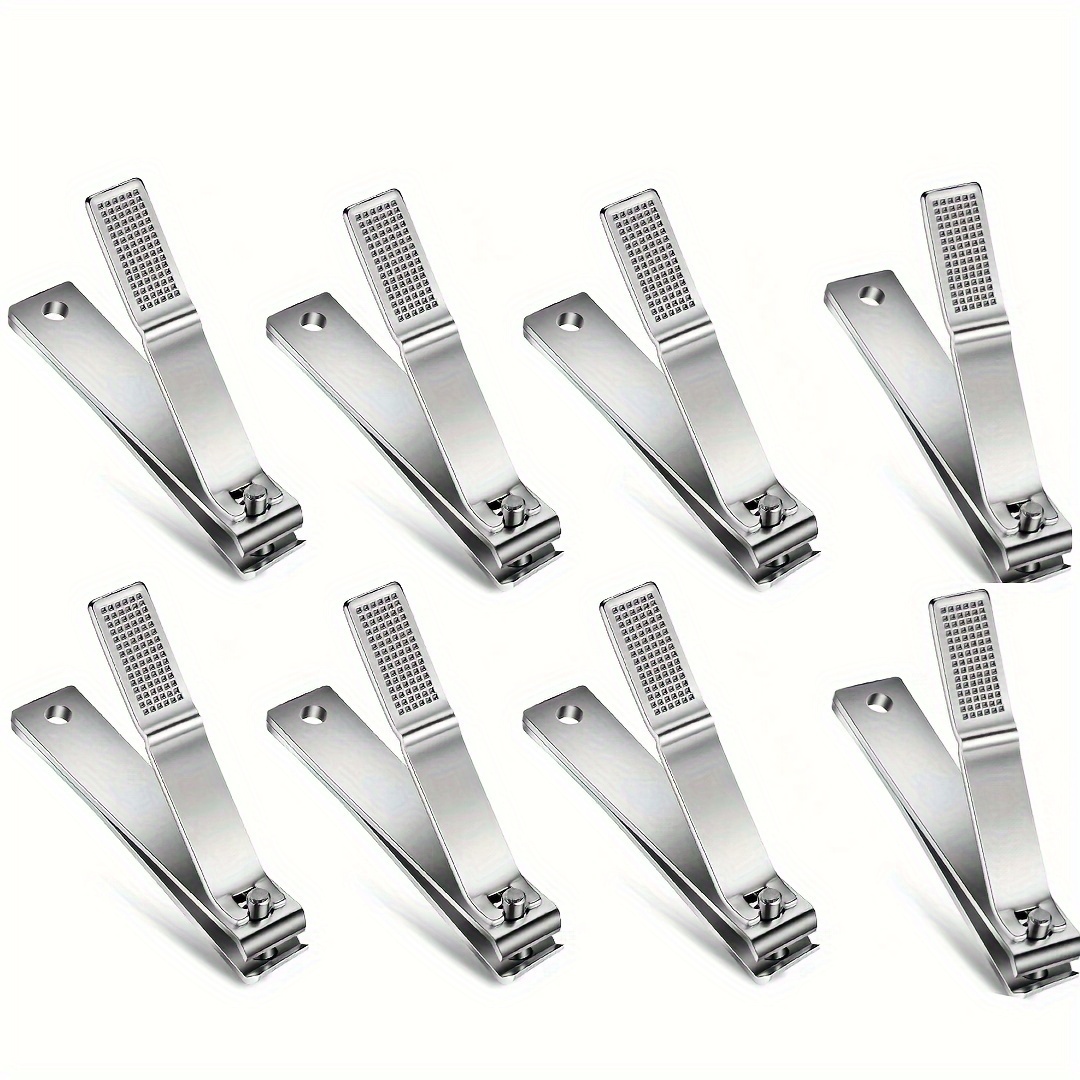 Image of Stainless Steel Nail Clippers Set For Thick Toenails & Fingernails - Non-slip, Straight Edge Cutters For Men, Women, Seniors - Manicure & Pedicure Care Kit