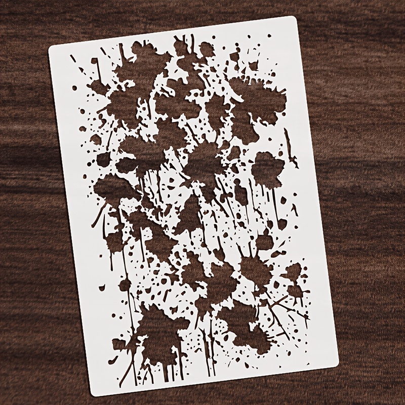 TEMU 1pc Reusable Ink-splatter Stencil Suitable For Graffiti, Spray Painting & Tracing - -colored Plastic Template With Frame For Diy Crafts, Walls,
