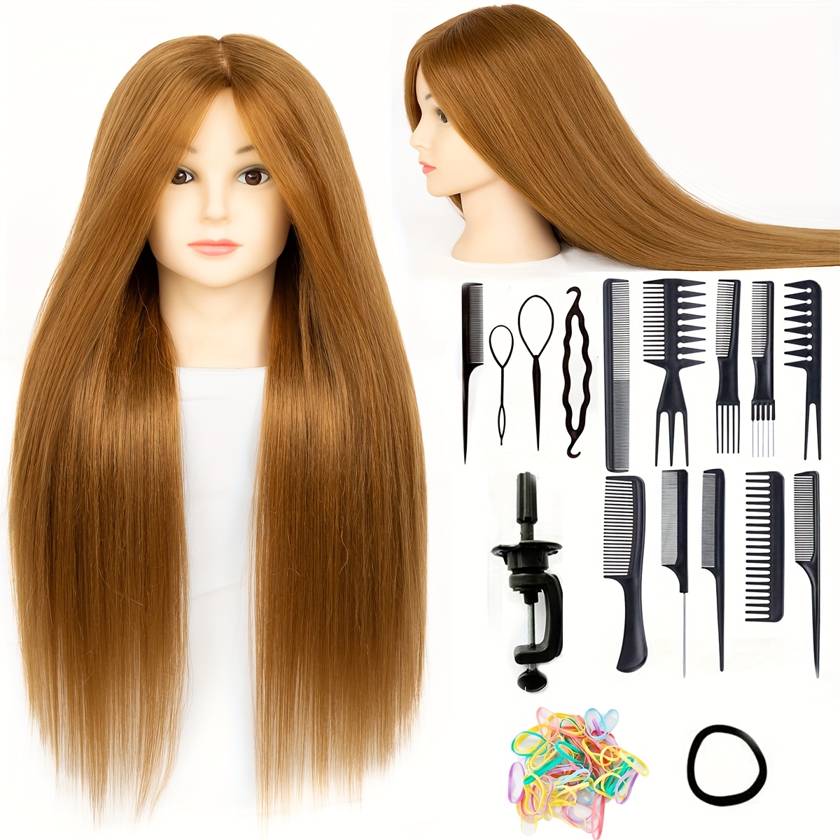 ZOMOI Mannequinkopf Mit 80% Echthaar – 66-71 Cm, Kosmetikpuppe Zum Frisuren üben (Hellbraun)
