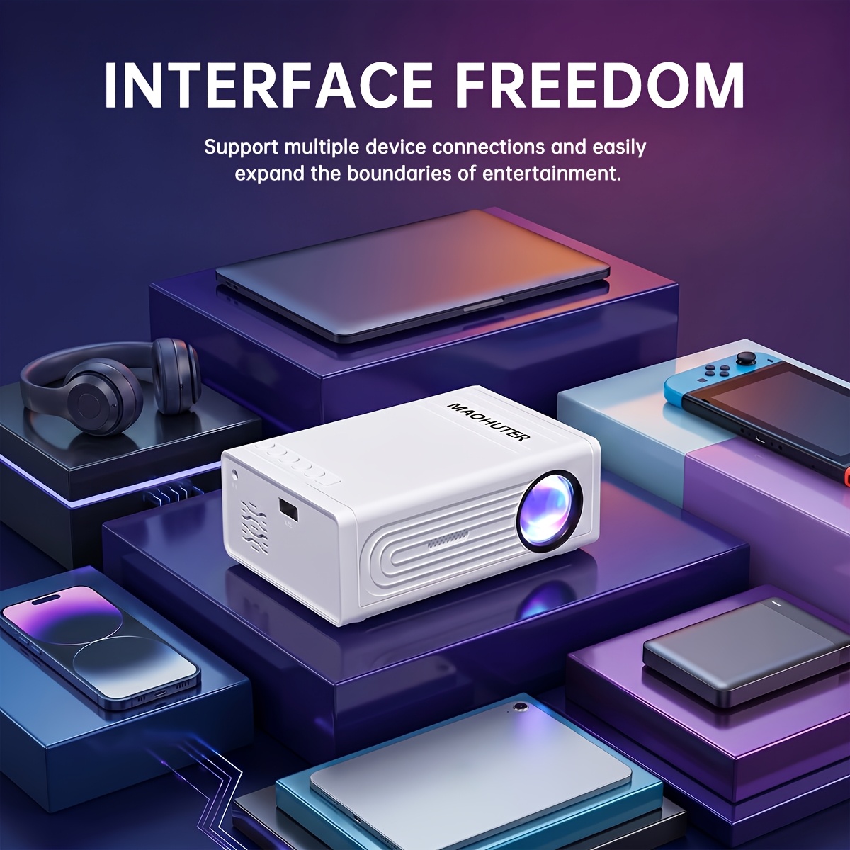 Portable Mini Projector for Home, Office, and School