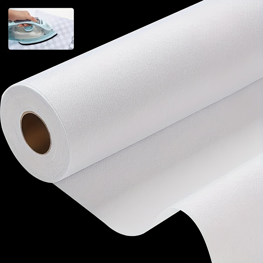 

Medium Weight White 15 Yard Roll Of Iron-on Adhesive Fabric For Sewing, Crafts, And Home Decor