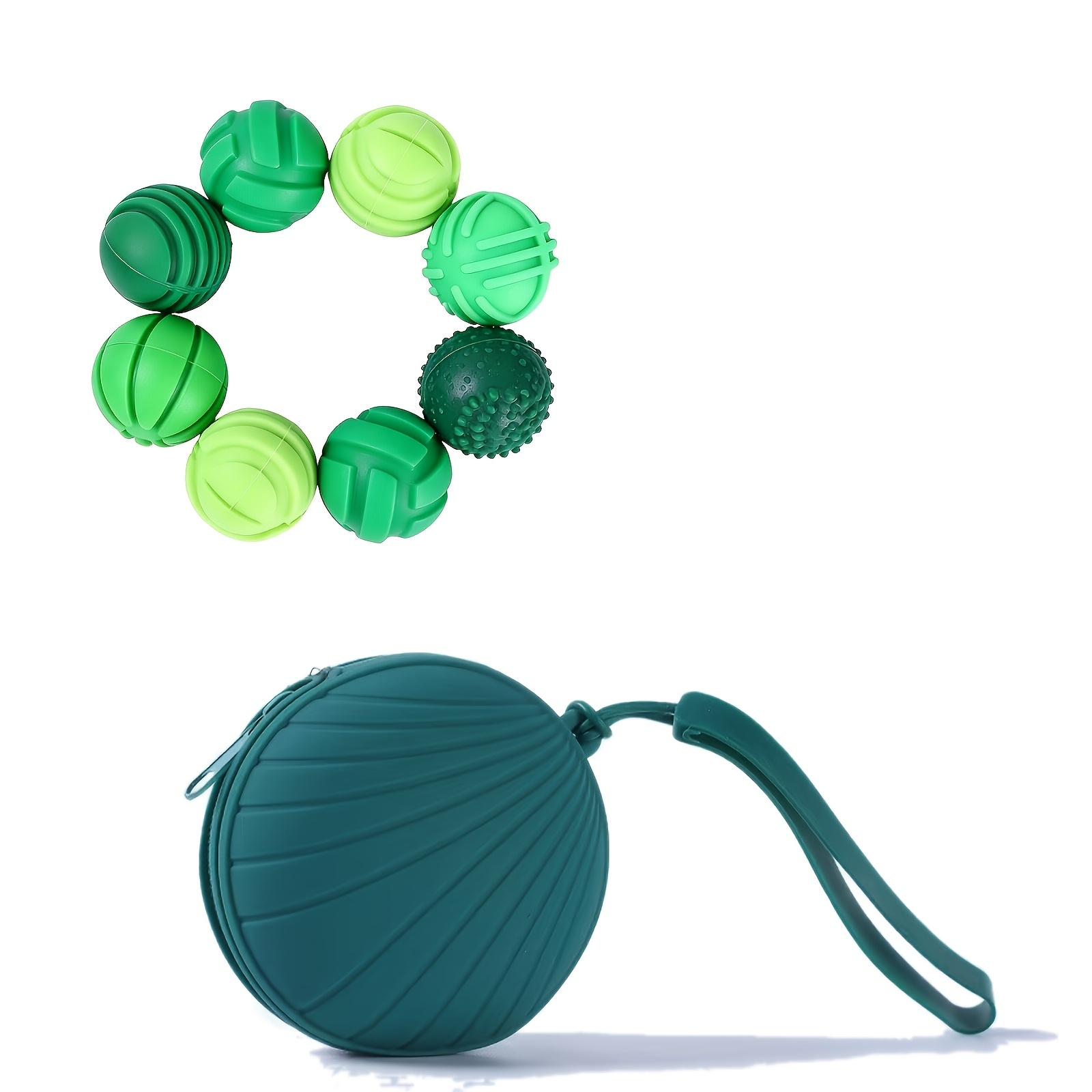 TEMU 8 balles magnétiques texturées en silicone - Exercice sensoriel silencieux pour , tactile douce avec sac de rangement portable, idéal pour les ,