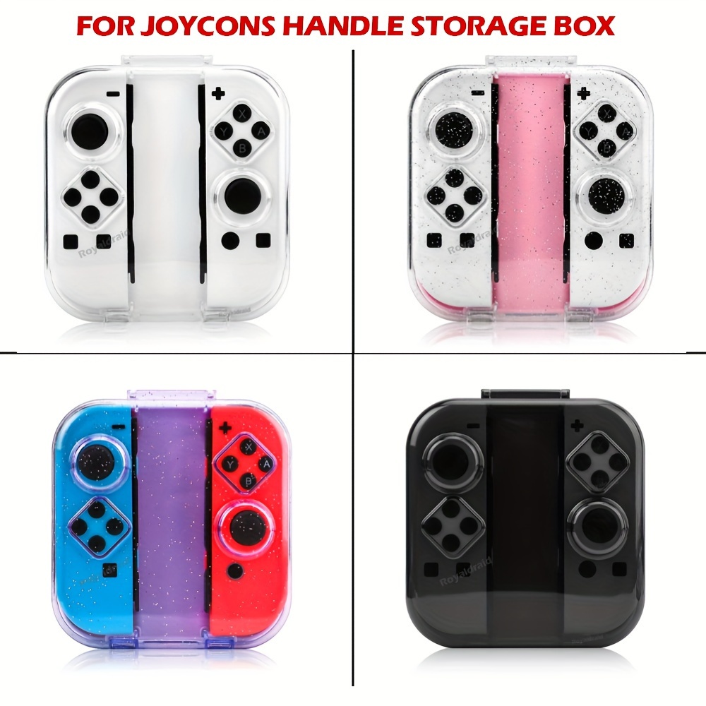 

Switch/oled Controller Storage Box, Pc Material Transparent Crystal Protective Case, Clear & Glitter Shell Accessory Kit