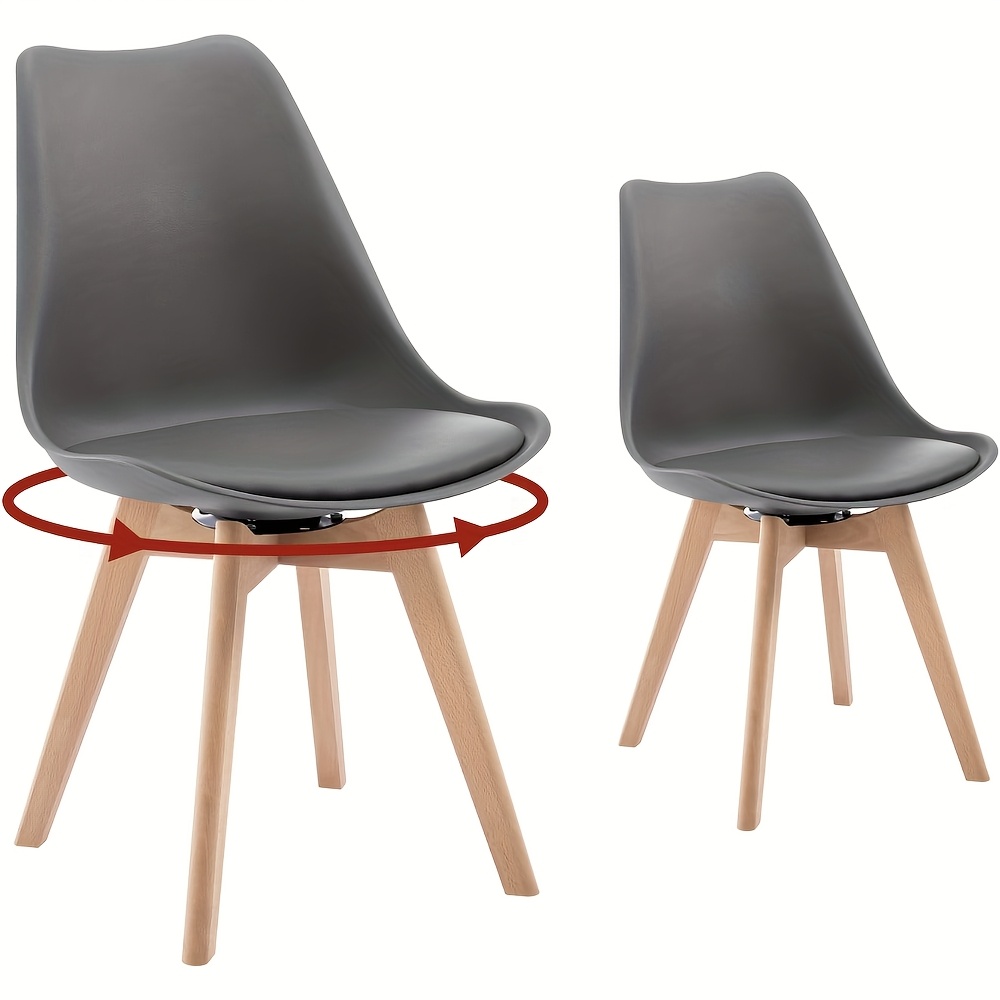 2pcs Dining Chairs, Swivel Chairs, Rotating Kitchen Chairs, Contemporary Dining Chairs, Dining Room Design Chairs, Faux Leather Material, Suitable For Dining Rooms, Kitchens And Living Rooms